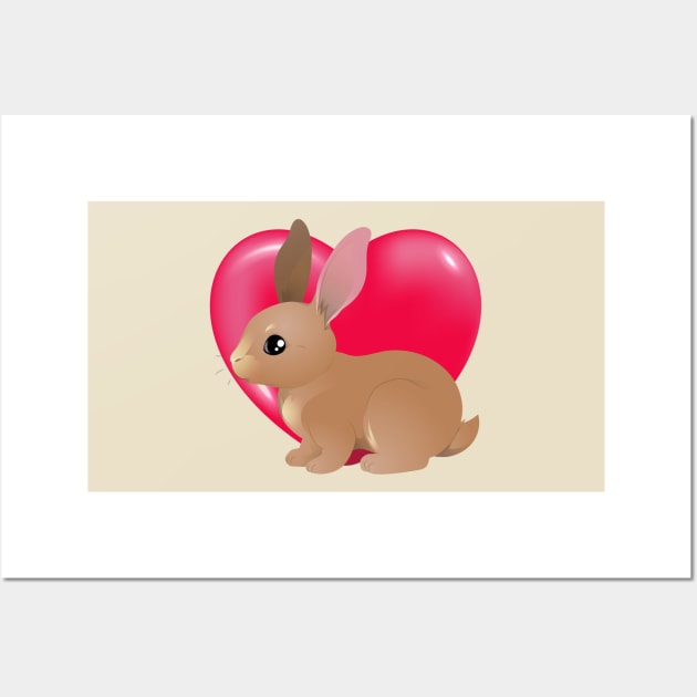 Bunny Fat Love Wall Art by PedaDesign